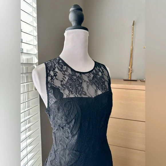 H&M Black Lace Midi Dress-0001 - Picture 2 of 6